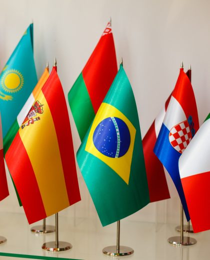 Brazil and world national flags